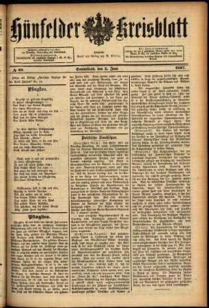 Ausgabe vom Samstag, den 05. Juni 1897.