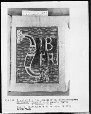 Evangeliar-Fragment: Initialseite zu Matthäus, fol. 15r