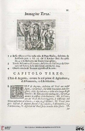 Capitolo terzo: L’età di argento, ovvero le arti prime di agricoltura, d’astronomia, e d’aritmetica
