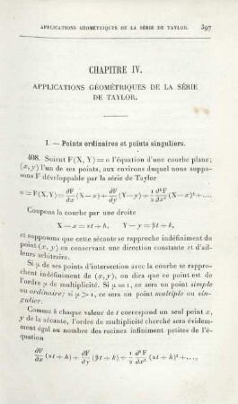 Chapitre IV. Applications Géométriques de la Série de Taylor.