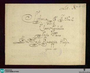 Symphonies. Arr - Don Mus.Ms. 693 : cemb; g; Hob I:83