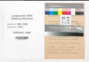 Entnazifizierung Josef Hoffmann , geb. 20.06.1905 (Arbeiter)