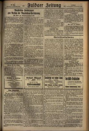Zweite Ausgabe vom Samstag, den 19. November 1927.