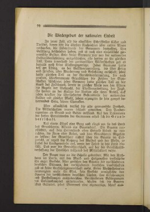 Die Wiedergeburt der nationalen Einheit