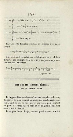 Note sur les surfaces réglées.