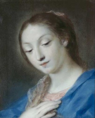 Maria mit der rechten Hand an der Brust