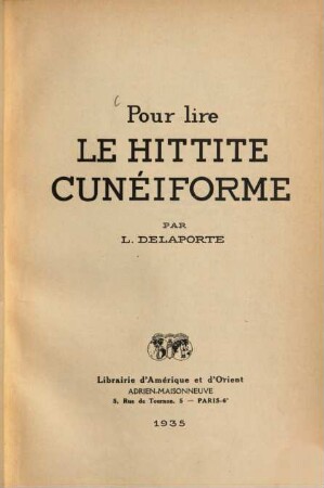 Pour lire le hittite cunéiforme