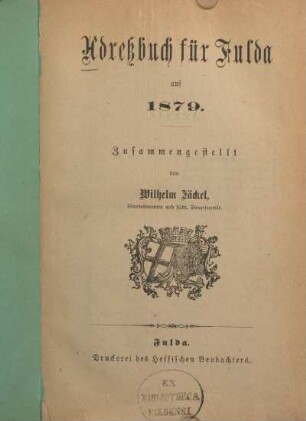 1879: Adreßbuch der Stadt Fulda