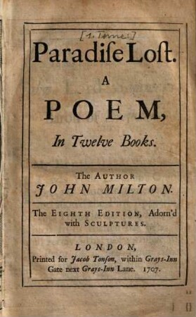 The Poetical Works : In Two Volumes. 1., Paradise Lost : A Poem ; In Twelve Books