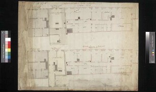 Grundriss des dritten und vierten Geschosses königlicher Häuser ("Kärschners Hauß, Frau Mutter Hauß, Füßeliche Haus") an der Schlossstraße