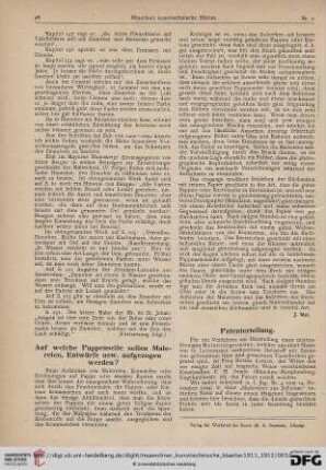 8: Auf welche Pappenseite sollen Malereien, Entwürfe usw. aufgezogen werden?