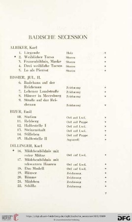 Badische Secession (Nr. 1 - 152)