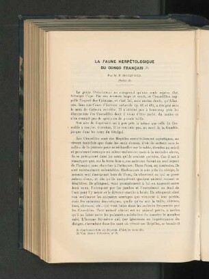 La faune herpetologique du Congo francais