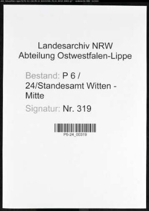 Sterberegister Standesamt Witten-Mitte