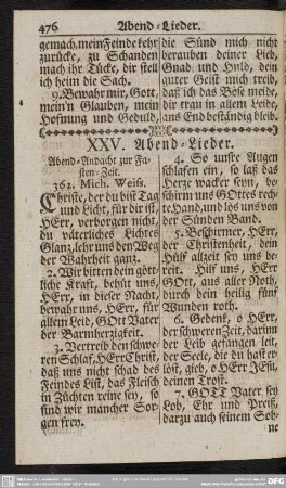 XXV. Abend-Lieder
