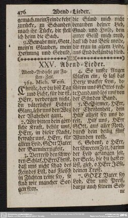 XXV. Abend-Lieder