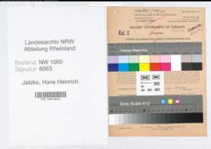 Entnazifizierung Hans Heinrich Jatzke, geb. 04.04.1909 (Schneider)