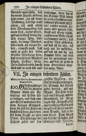 VII. In einigen besondern Fällen.