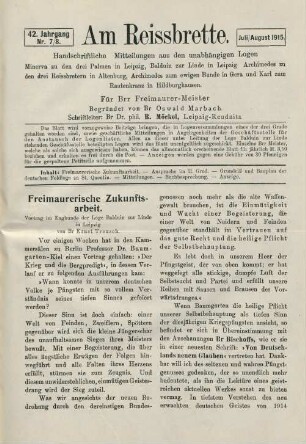 Nr. 7/8. Juli/August 1915.