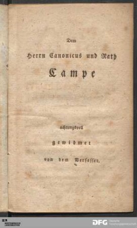 Zueignungs-Schrift.