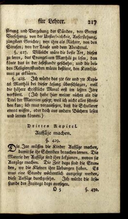 Drittes Kapitel. Aufsäze machen