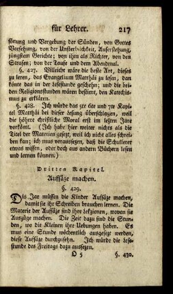 Drittes Kapitel. Aufsäze machen