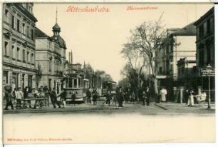 Kötzschenbroda. Meißner Straße mit Straßenbahnen