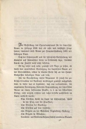 Ursachen und Wirkungen der bayerischen Kriegführung im Feldzuge 1866