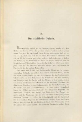 IX. Das städtische Obdach