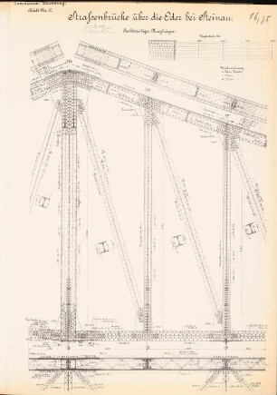 Straßenbrücke über die Oder, Steinau: Rechtsseitiger Kragträger: Schnitt 1:25