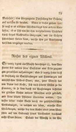 Rechte des eignen Willens