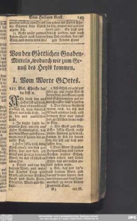 Von den Göttlichen Gnaden-Mitteln, wodurch wir zum Genuß des Heyls kommen.