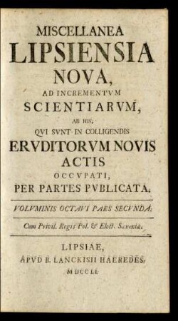 Voluminis Octavi Pars Secunda