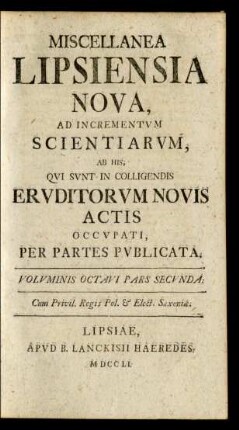 Voluminis Octavi Pars Secunda