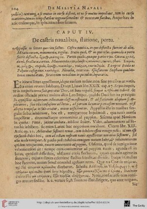 Caput IV: De castris naualibus, statione, portu