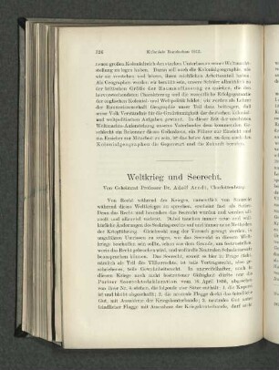Weltkrieg und Seerecht.