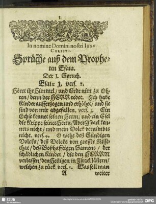 Sprüche auß dem Propheten Esaia