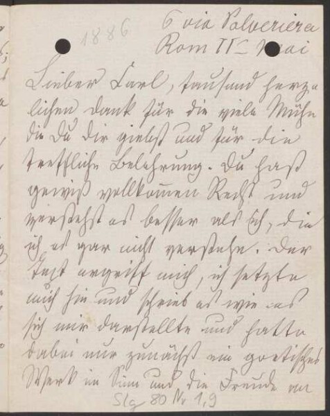 Brief von Malwida von Meysenbug an Carl von Meysenbug