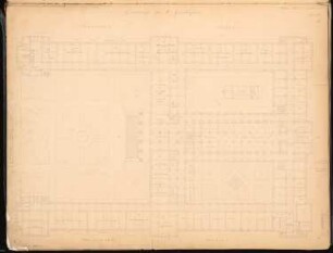 Akademie der Künste Schinkelwettbewerb 1855: Grundriss Erdgeschoss; Maßstabsleiste