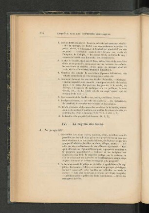 IV. Le régime des biens.