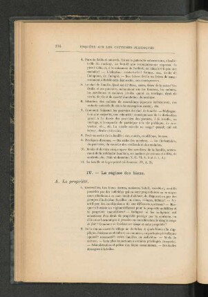 IV. Le régime des biens.