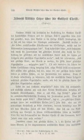 338-344 Albrecht Ritschls Lehre über die Gottheit Christi : Schluß
