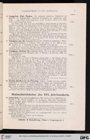 Holzschnittbücher des XVI. Jahrhunderts (Nr. 50 - 104)