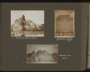 Theater, Berlin-Steglitz; Café Astoria, Berlin-Mitte; Bergschule, Essen: Ansichten