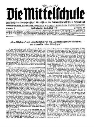 "Grundsätzliches" und "Stundentafeln" in den Bestimmungen über Erziehung und Unterricht in der Mittelschule