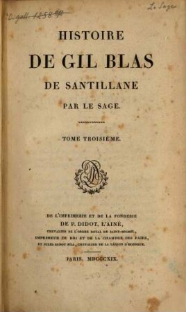 Histoire de Gil Blas de Santillane, 3