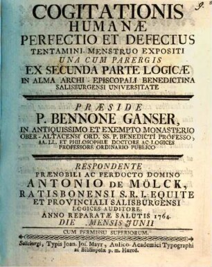 Cogitationis humanae perfectio et defectus