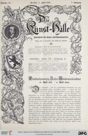 5: Fünfundzwanzig Jahre Akademiedirektor : (6. April 1875 - 6. April 1900)