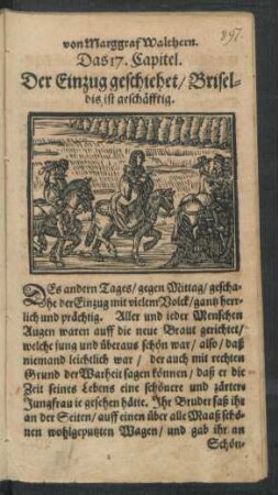 Das 17. Capitel. Der Einzug geschiehet/ Briseldis ist geschäfftig.
