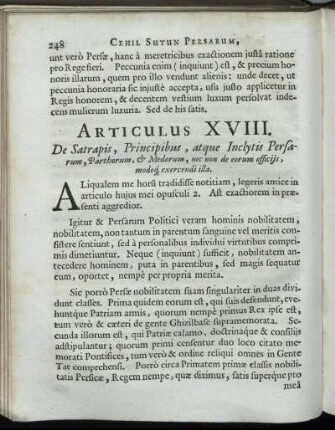 Articulus XVIII.